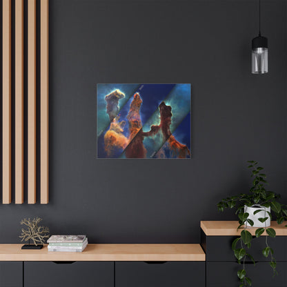 Pillars of Creation - Webb vs Hubble, Satin Canvas, Stretched