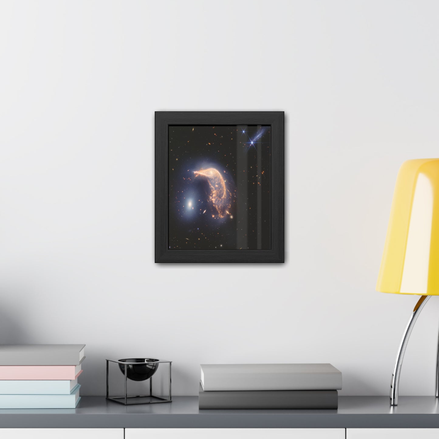 Interacting Galaxies Arp 142, Hand Crafted Wooden Framed Poster