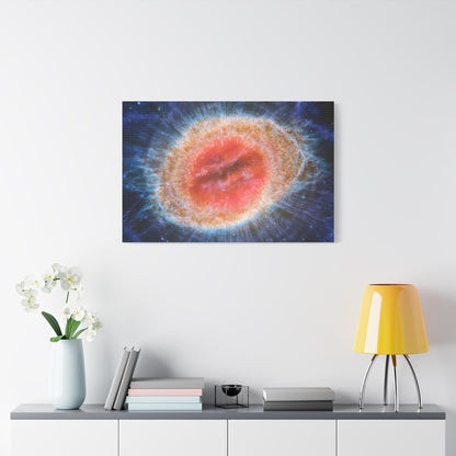 Ring Nebula (MIRI image), Satin Canvas, Stretched