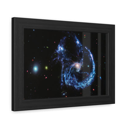 Arp 107 Supermassive Blackhole, Hand Crafter Wooden Framed Poster