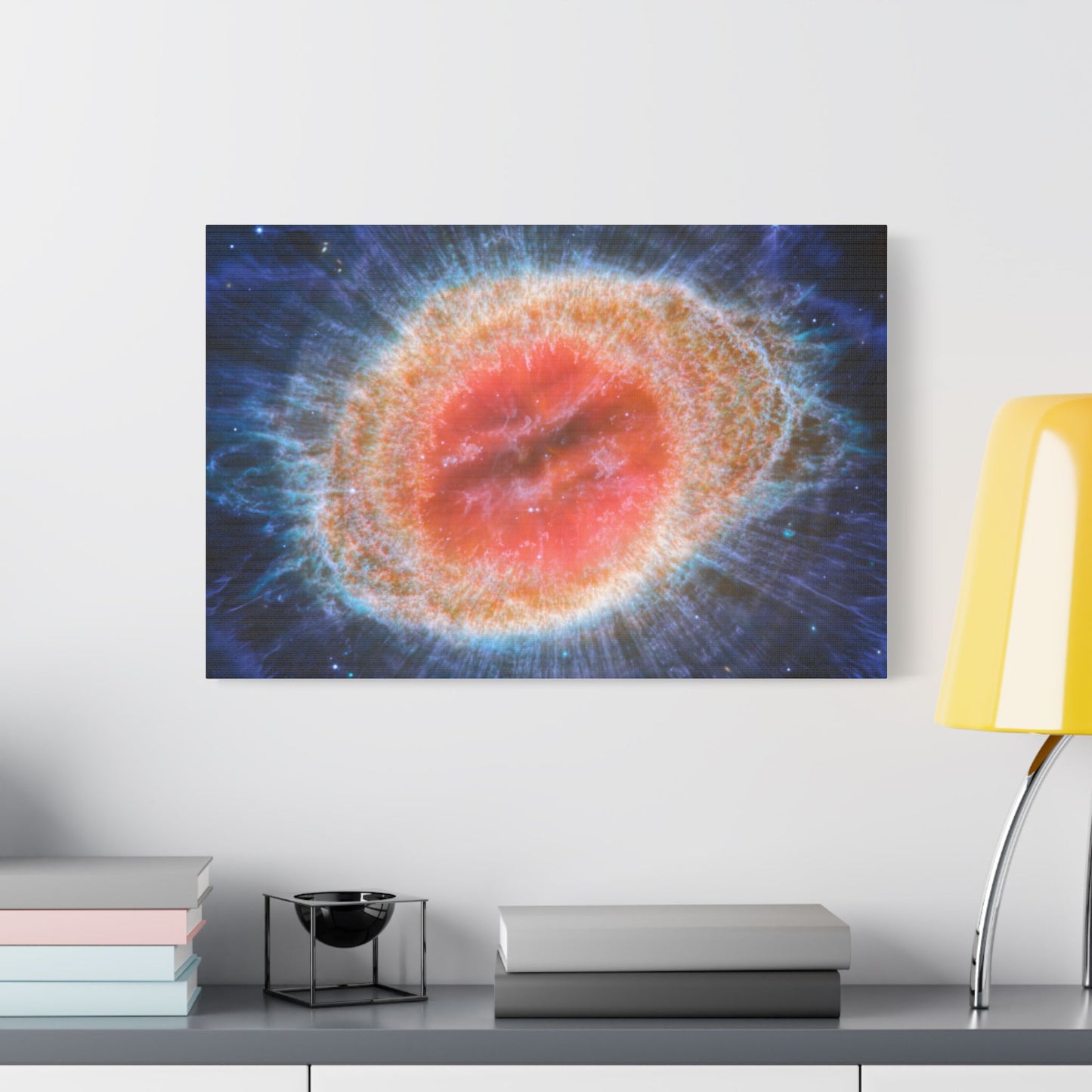 Ring Nebula (MIRI image), Satin Canvas, Stretched