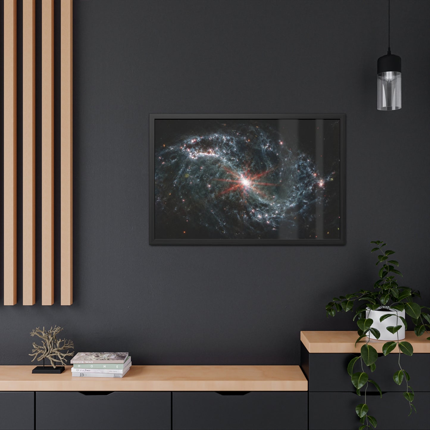 Intricate Networks of Gas and Dust in Nearby Galaxies, Hand Crafted Wooden Framed Poster