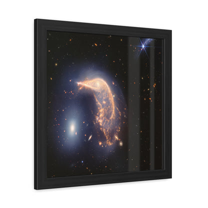 Interacting Galaxies Arp 142, Hand Crafted Wooden Framed Poster