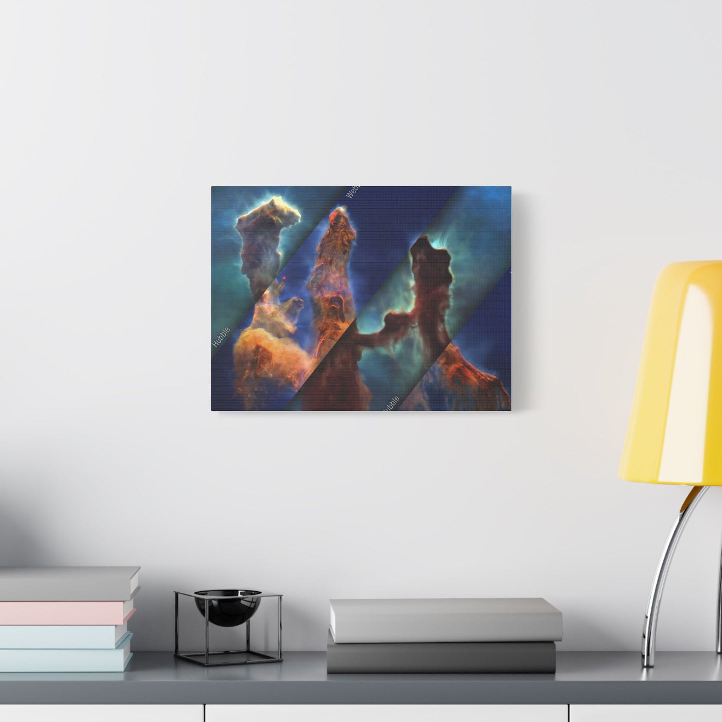 Pillars of Creation - Webb vs Hubble, Satin Canvas, Stretched