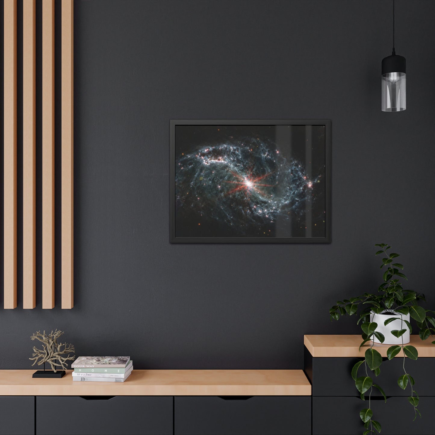 Intricate Networks of Gas and Dust in Nearby Galaxies, Hand Crafted Wooden Framed Poster