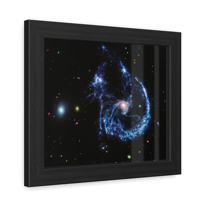 Arp 107 Supermassive Blackhole, Hand Crafter Wooden Framed Poster