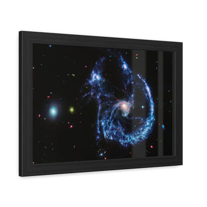 Arp 107 Supermassive Blackhole, Hand Crafter Wooden Framed Poster