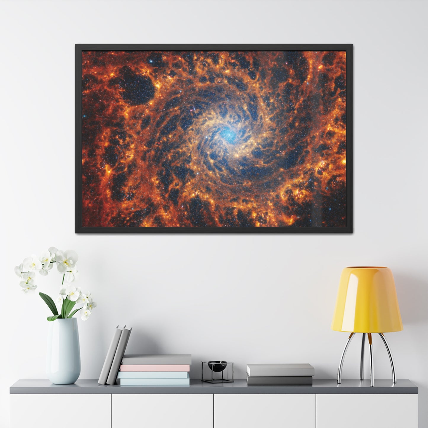 Spiral Galaxy NGC 628, Hand Crafted Wooden Framed Poster