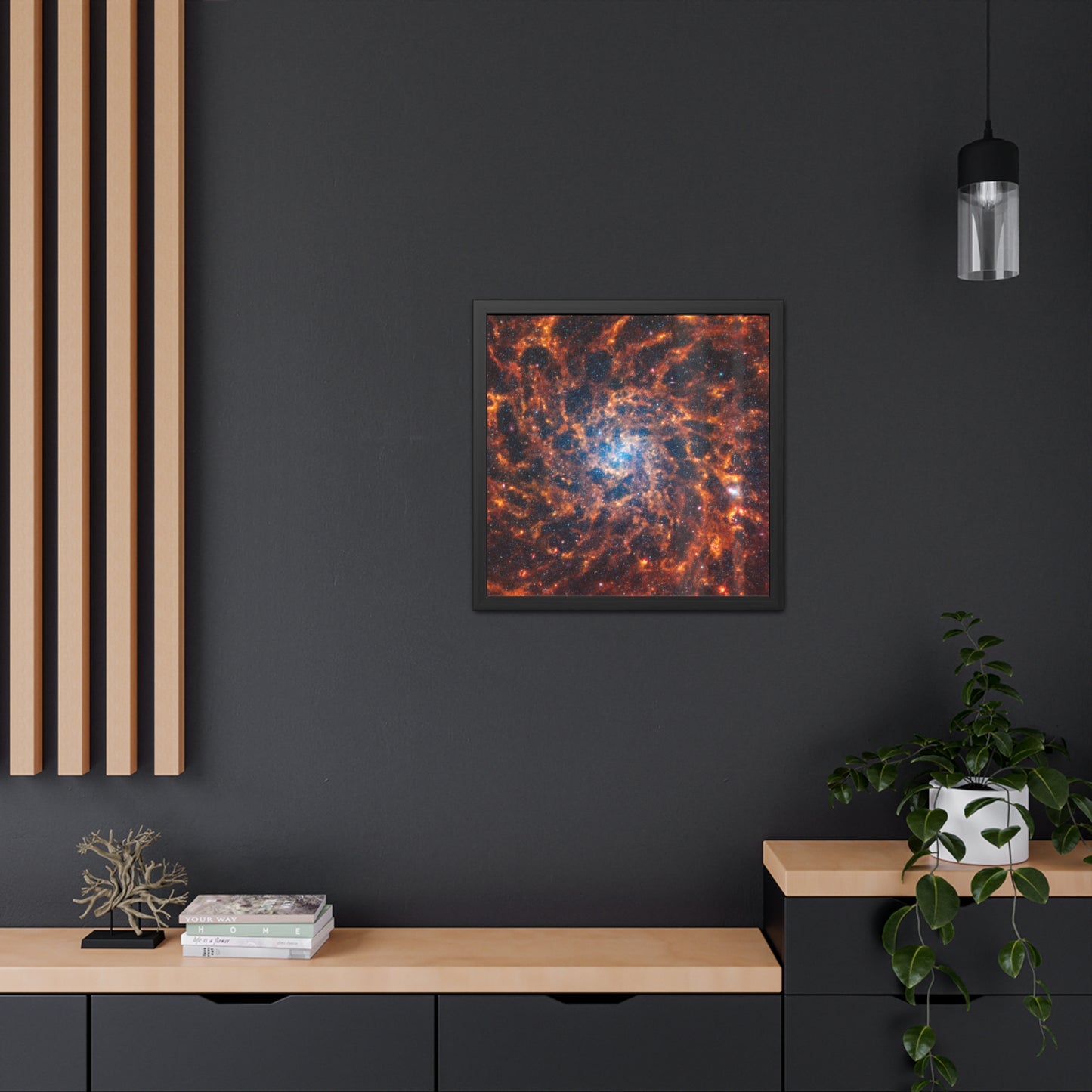 Spiral Galaxy IC 5332, Hand Crafted Wooden Framed Poster