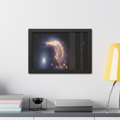 Interacting Galaxies Arp 142, Hand Crafted Wooden Framed Poster