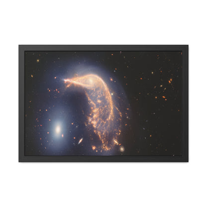 Interacting Galaxies Arp 142, Hand Crafted Wooden Framed Poster