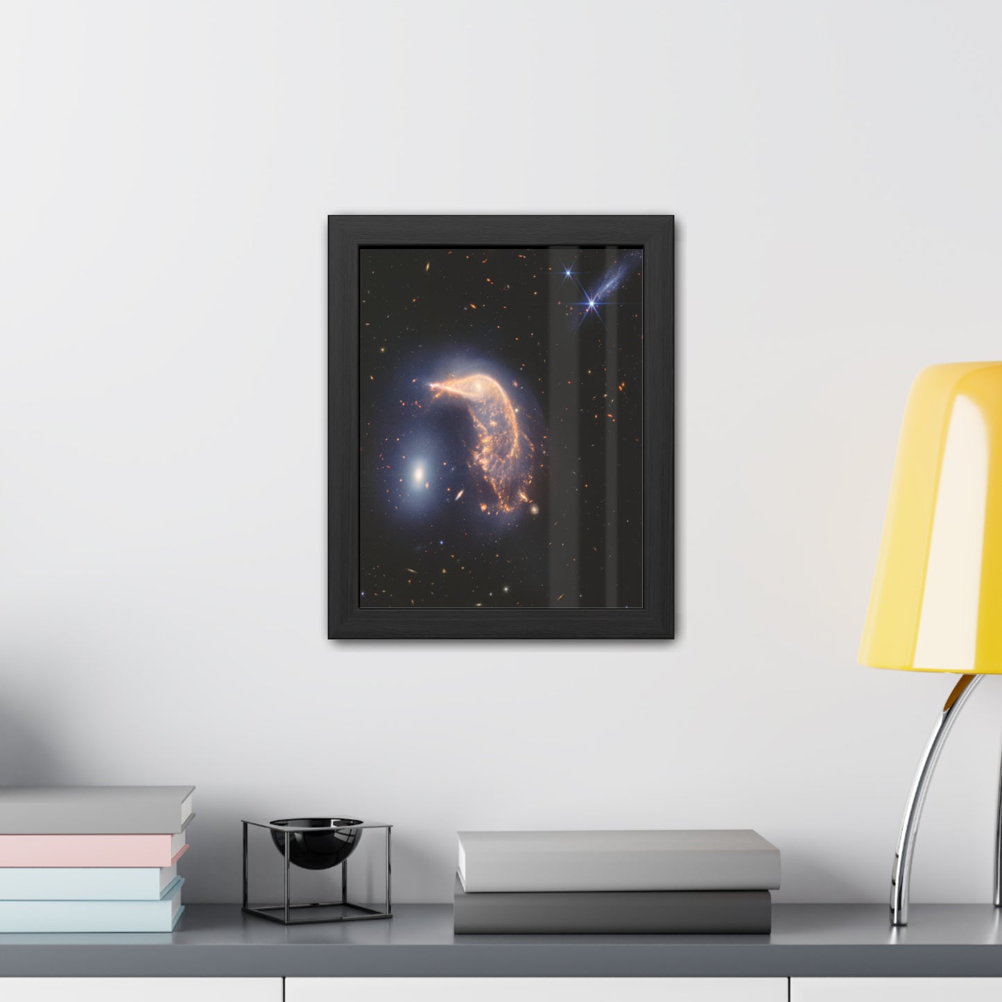 Interacting Galaxies Arp 142, Hand Crafted Wooden Framed Poster