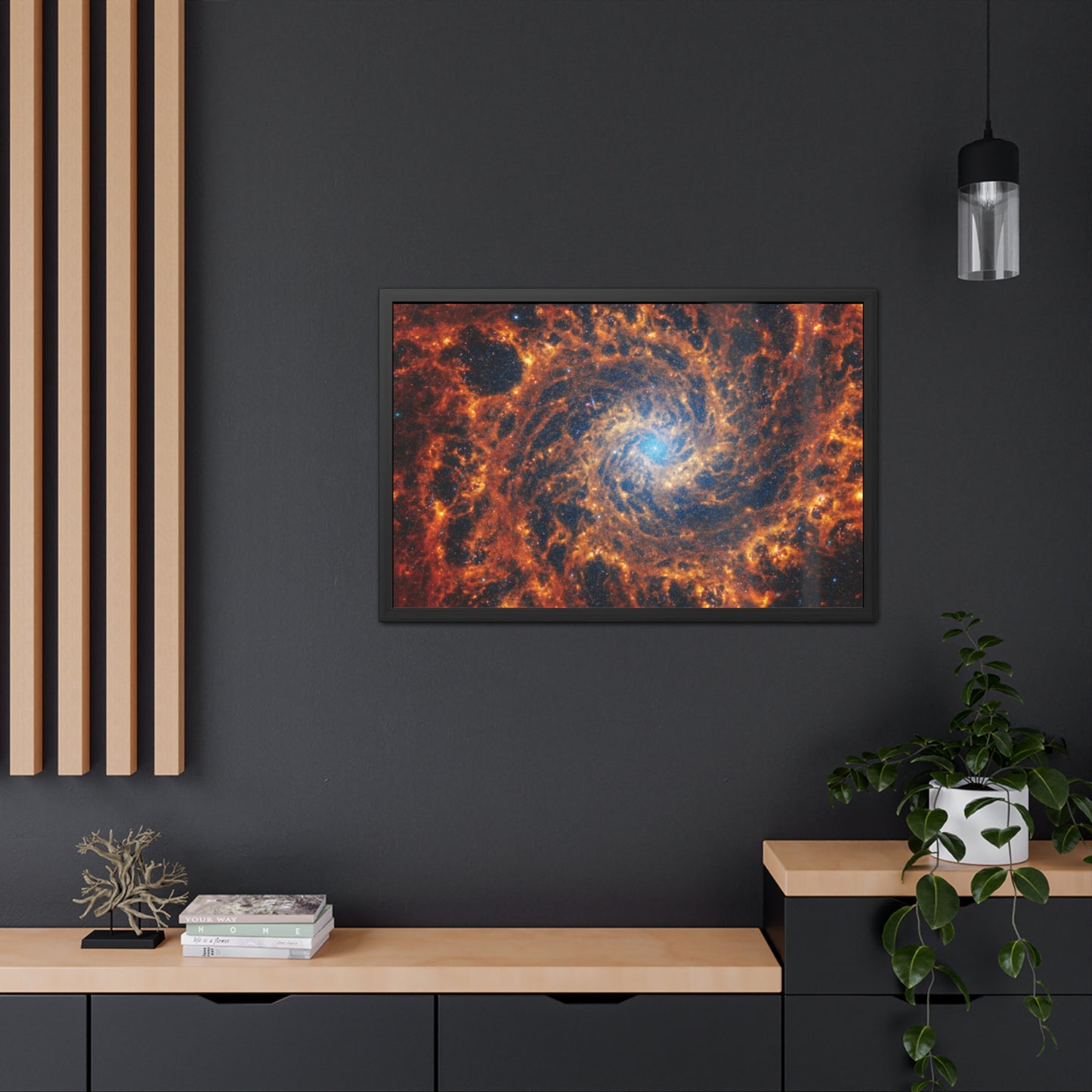 Spiral Galaxy NGC 628, Hand Crafted Wooden Framed Poster