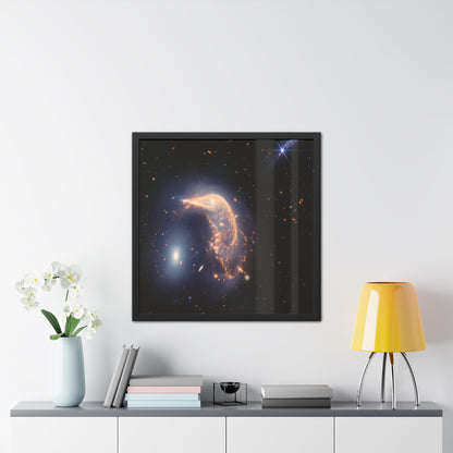 Interacting Galaxies Arp 142, Hand Crafted Wooden Framed Poster