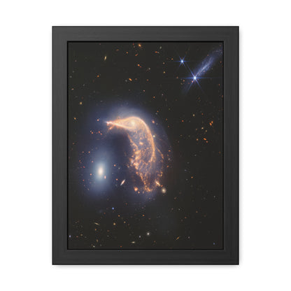 Interacting Galaxies Arp 142, Hand Crafted Wooden Framed Poster