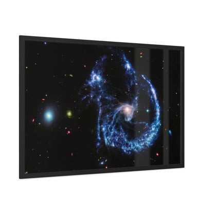 Arp 107 Supermassive Blackhole, Hand Crafter Wooden Framed Poster