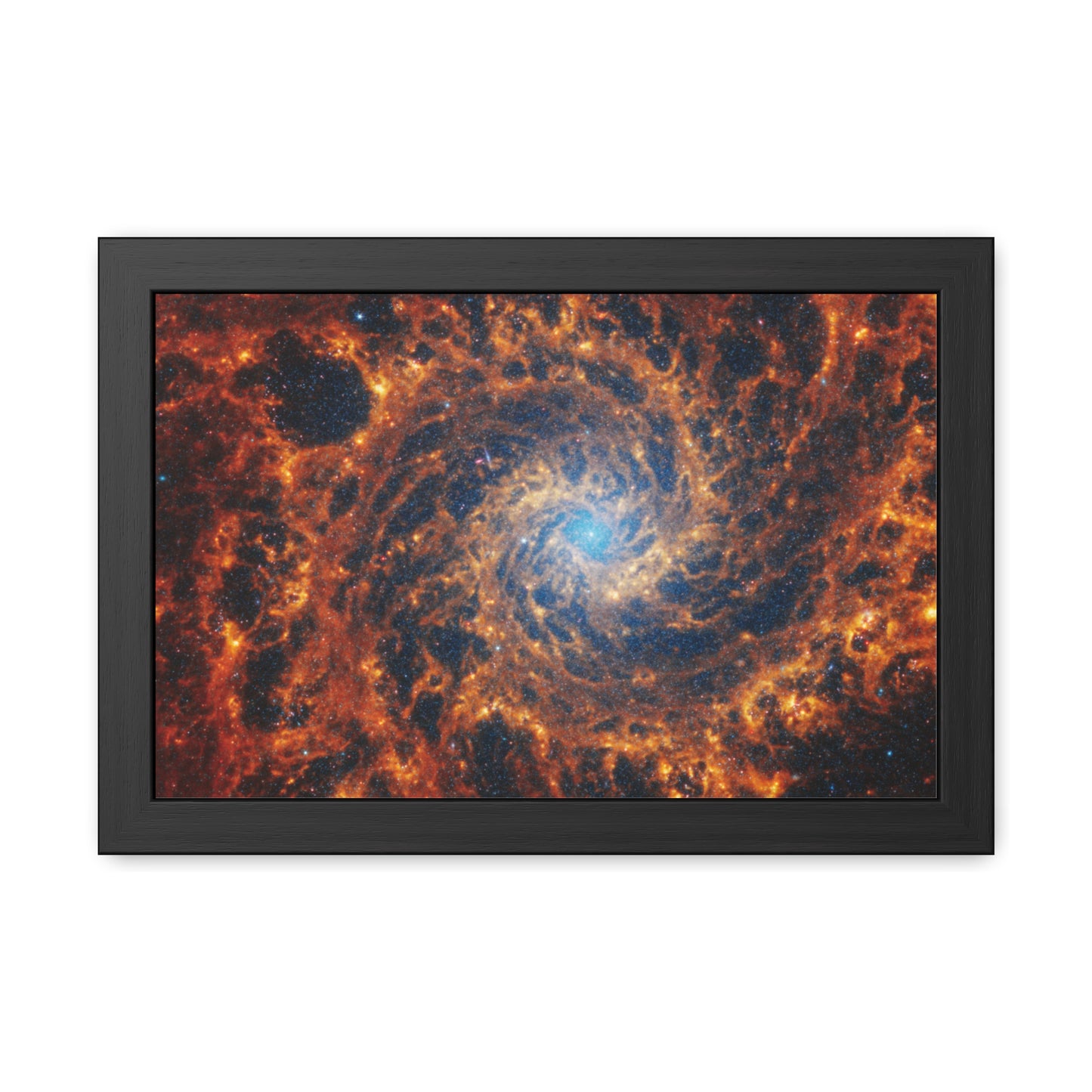 Spiral Galaxy NGC 628, Hand Crafted Wooden Framed Poster