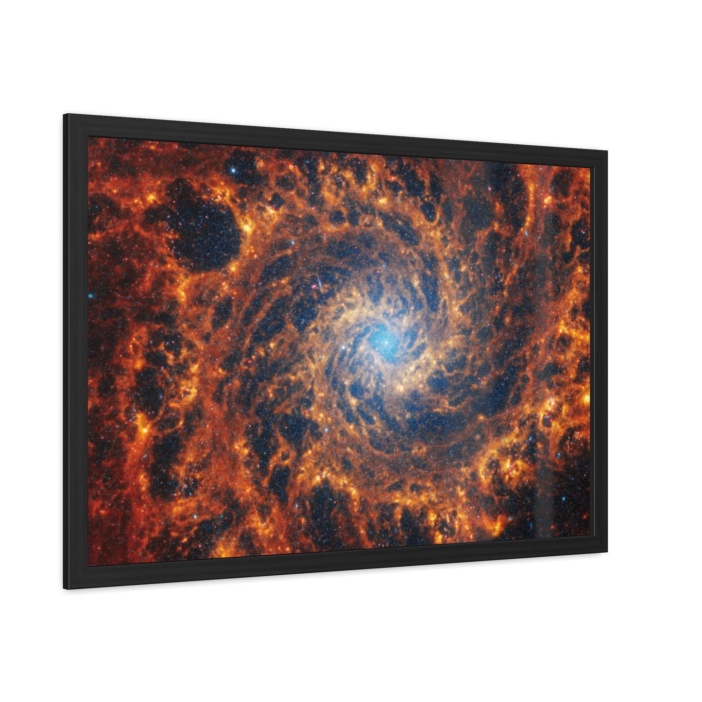 Spiral Galaxy NGC 628, Hand Crafted Wooden Framed Poster