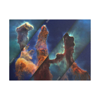 Pillars of Creation - Webb vs Hubble, Satin Canvas, Stretched