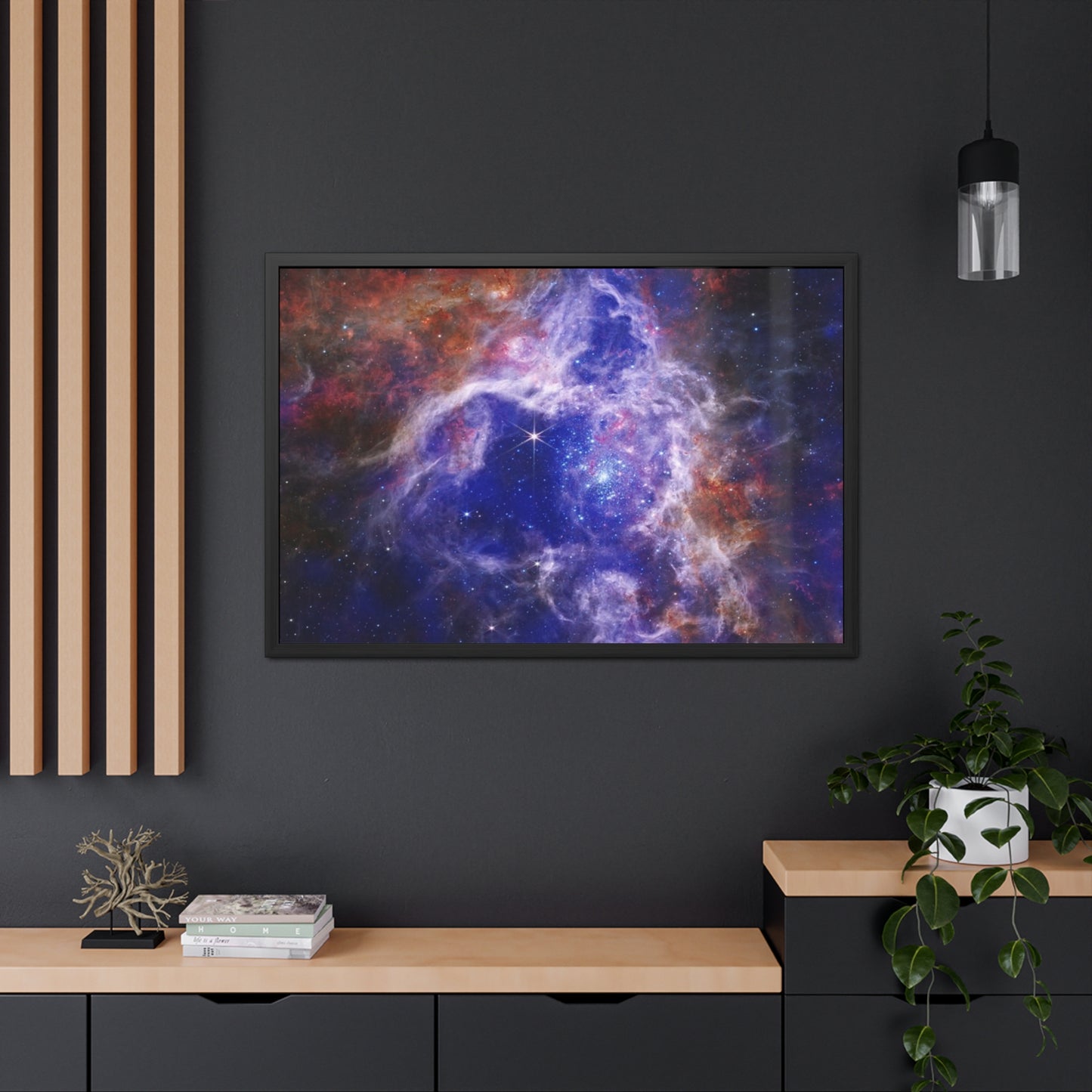 The Tarantula Nebula, Hand Crafter Wooden Framed Poster