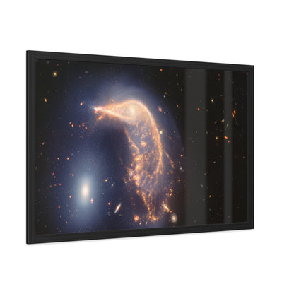 Interacting Galaxies Arp 142, Hand Crafted Wooden Framed Poster