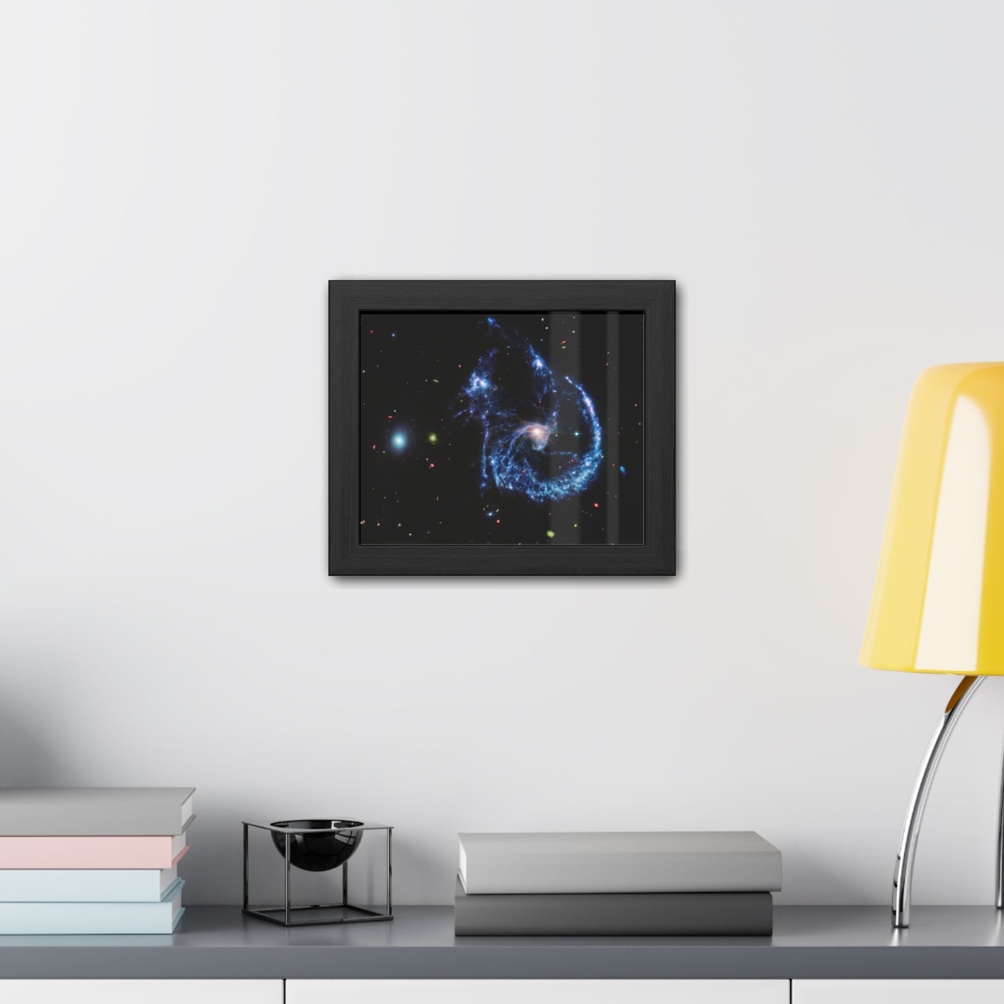 Arp 107 Supermassive Blackhole, Hand Crafter Wooden Framed Poster