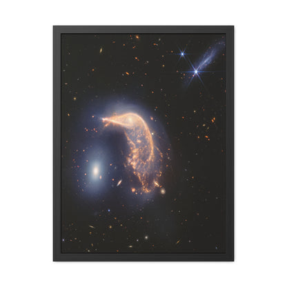 Interacting Galaxies Arp 142, Hand Crafted Wooden Framed Poster