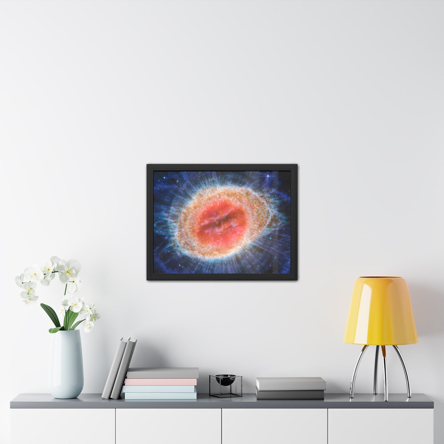 Ring Nebula (MIRI image), Hand Crafted Wooden Framed Poster