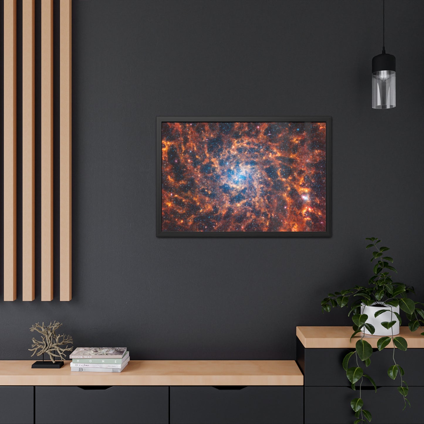 Spiral Galaxy IC 5332, Hand Crafted Wooden Framed Poster