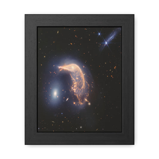 Interacting Galaxies Arp 142, Hand Crafted Wooden Framed Poster