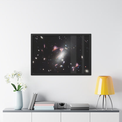 Question Mark Galaxy, Hand Crafted Wooden Framed Poster