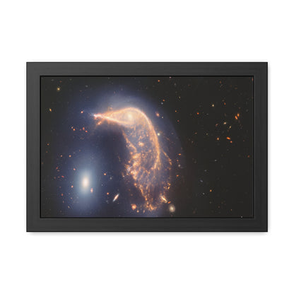 Interacting Galaxies Arp 142, Hand Crafted Wooden Framed Poster