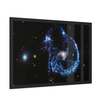 Arp 107 Supermassive Blackhole, Hand Crafter Wooden Framed Poster