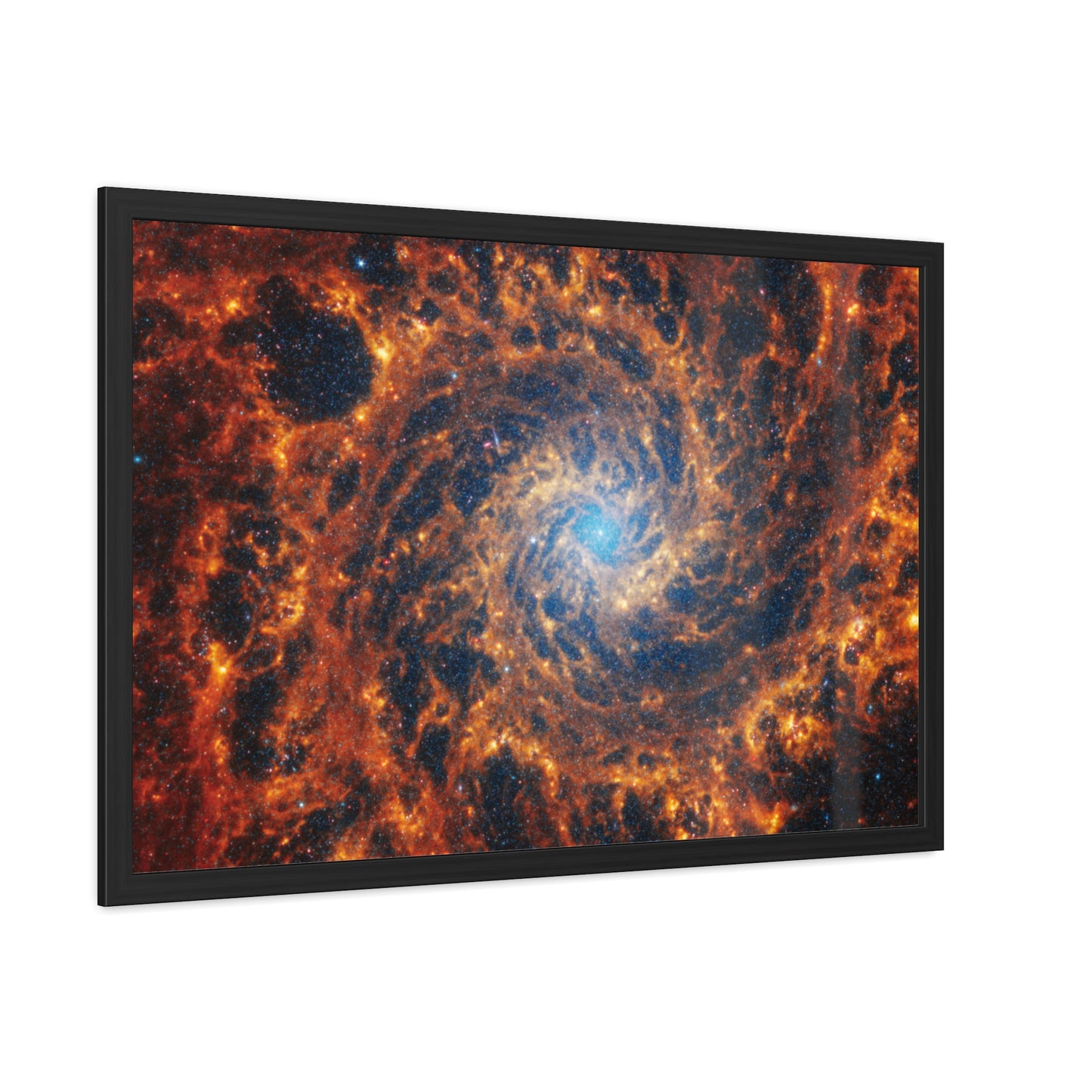 Spiral Galaxy NGC 628, Hand Crafted Wooden Framed Poster