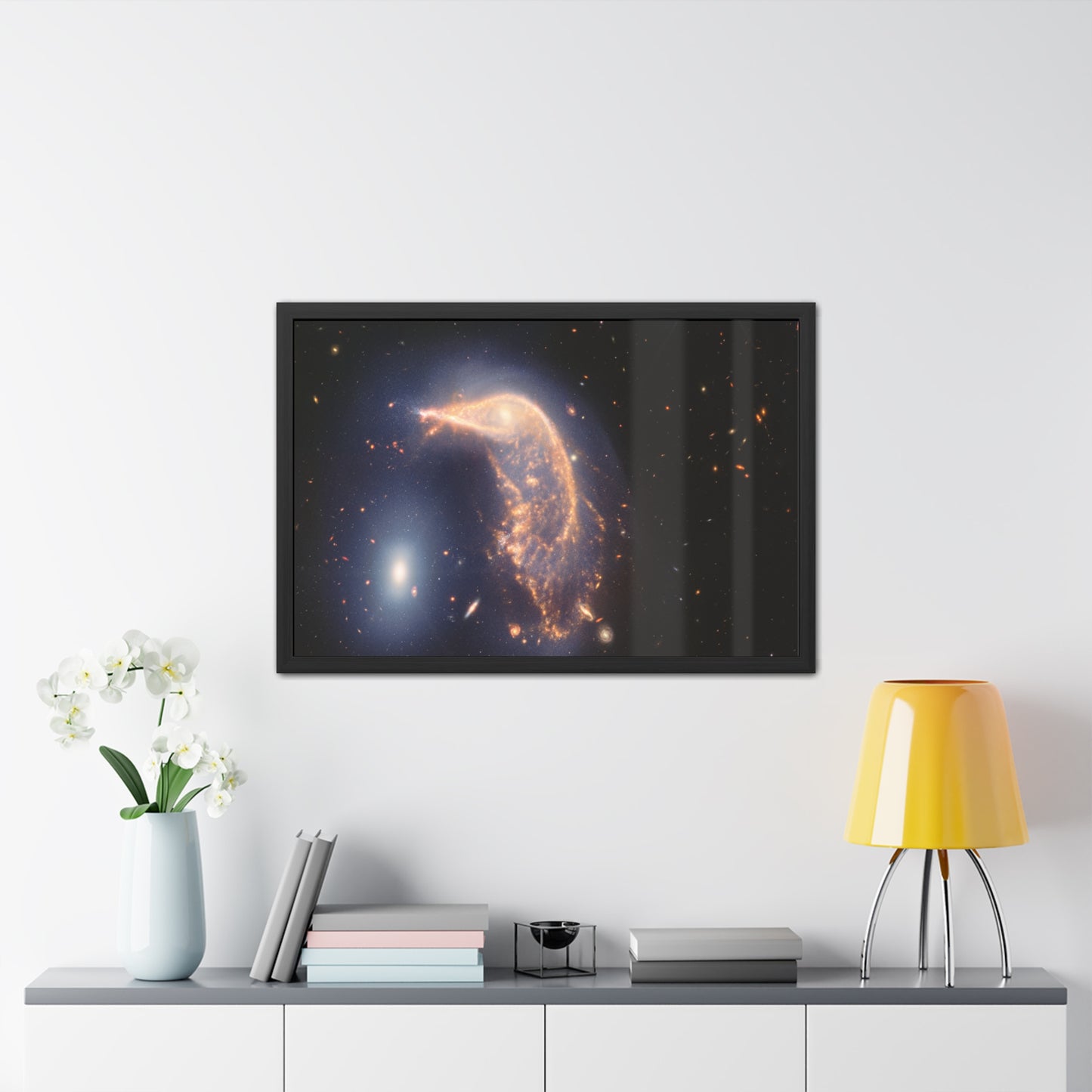 Interacting Galaxies Arp 142, Hand Crafted Wooden Framed Poster