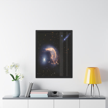 Interacting Galaxies Arp 142, Hand Crafted Wooden Framed Poster