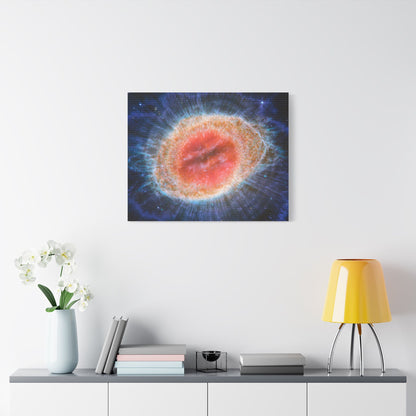 Ring Nebula (MIRI image), Satin Canvas, Stretched