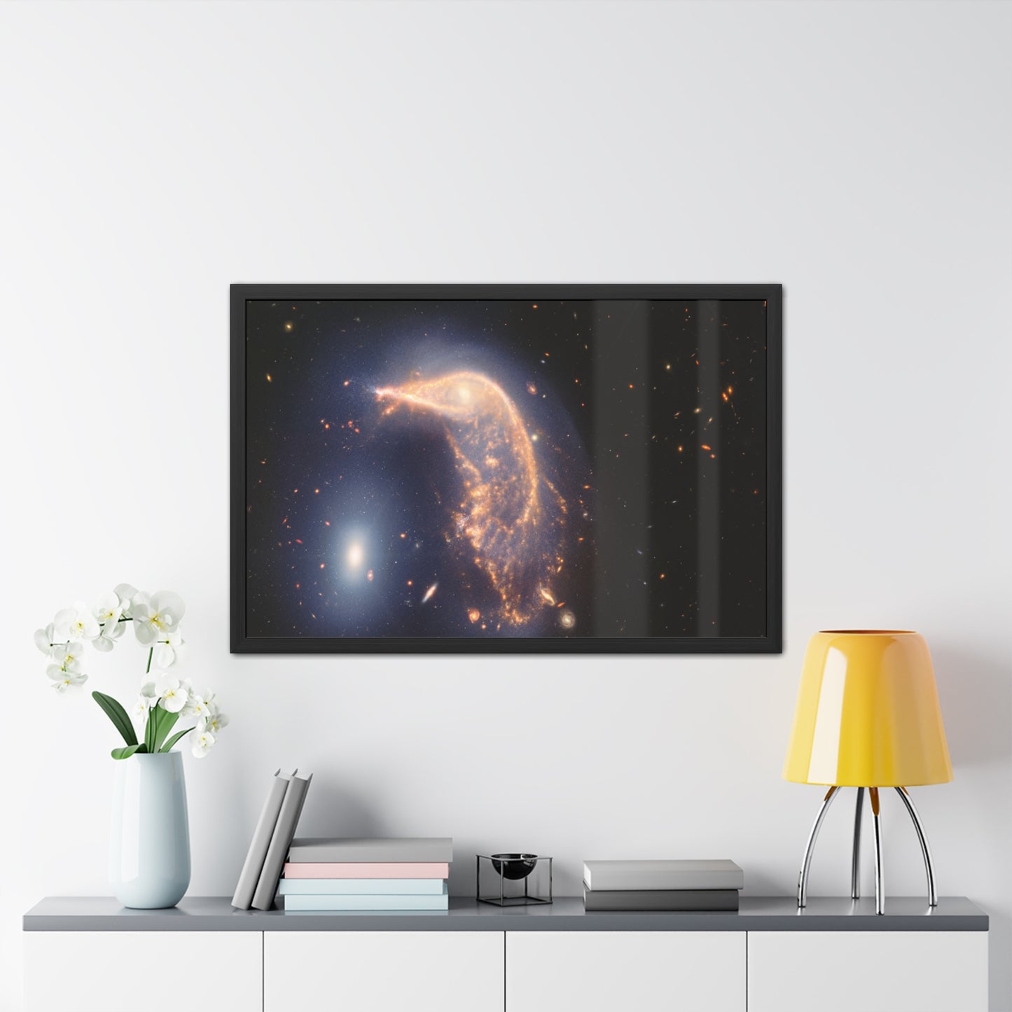 Interacting Galaxies Arp 142, Hand Crafted Wooden Framed Poster