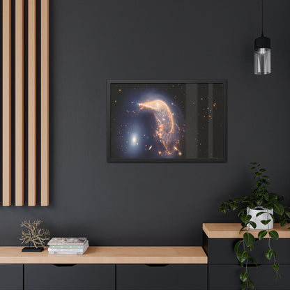 Interacting Galaxies Arp 142, Hand Crafted Wooden Framed Poster