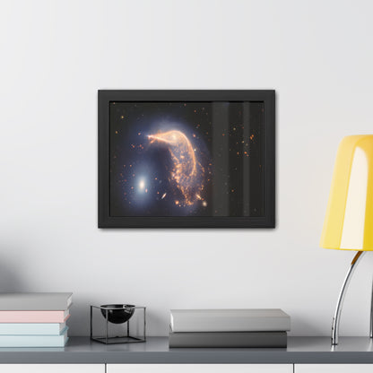 Interacting Galaxies Arp 142, Hand Crafted Wooden Framed Poster