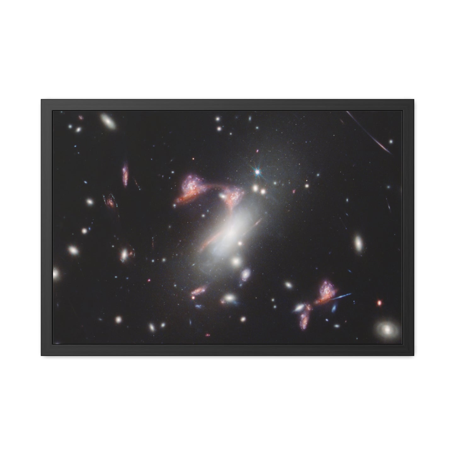 Question Mark Galaxy, Hand Crafted Wooden Framed Poster