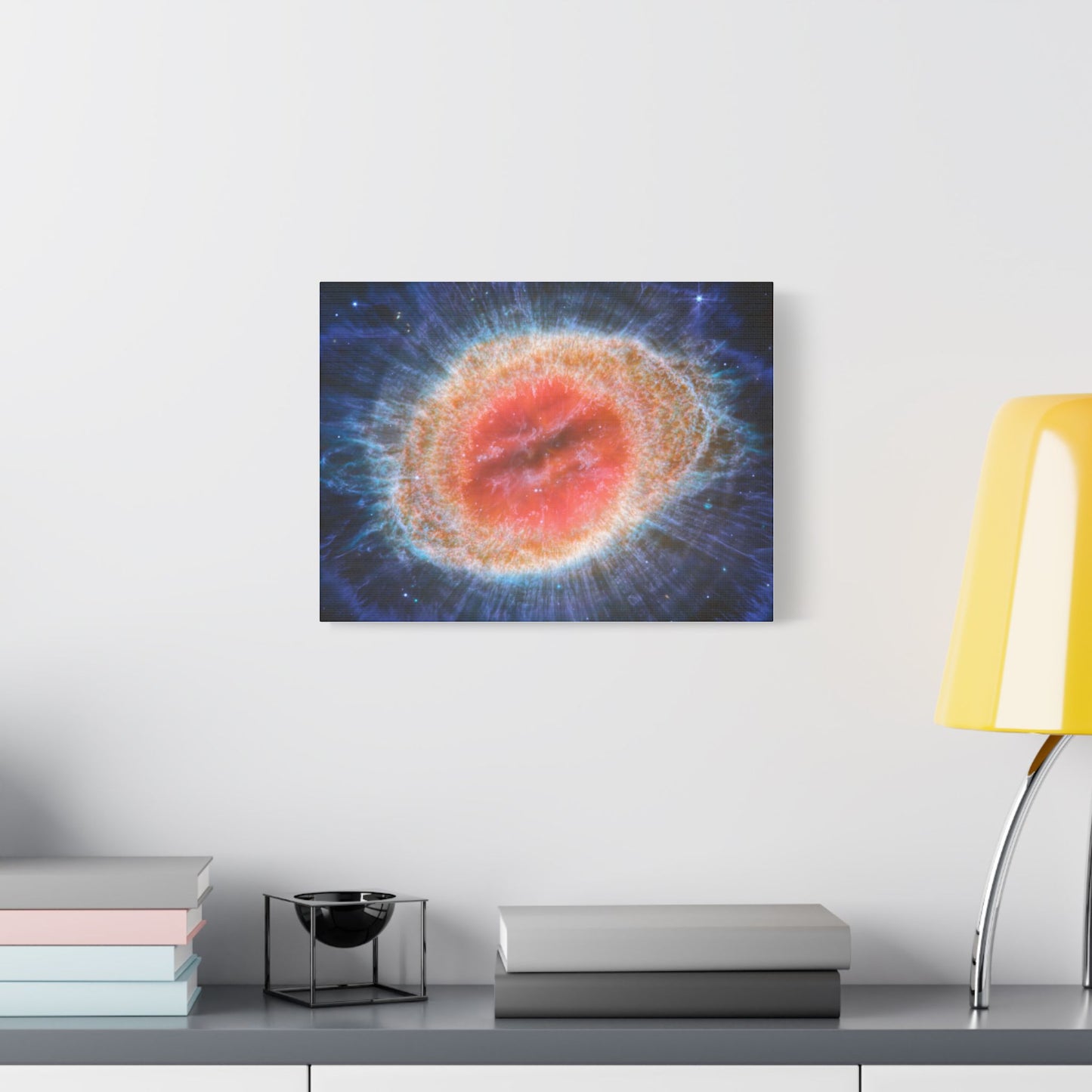 Ring Nebula (MIRI image), Satin Canvas, Stretched